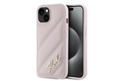 Handys - Cover & Cases - Karl Lagerfeld Diagonal Quilted Script case for iPhone 14 / 15 / 13 - pink - 3666339252465