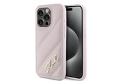 Handys - Cover & Cases - Karl Lagerfeld Diagonal Quilted Script case for iPhone 15 Pro Max - pink - 3666339252533