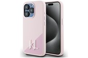 Handys - Cover & Cases - Karl Lagerfeld Silicone Shadow Metal Initial MagSafe Case for iPhone 15 Pro Pink - 3666339253080