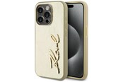 Handys - Cover & Cases - Karl Lagerfeld Wrinkled Metal Signature iPhone 15 Pro Case - Gold - 3666339255466