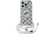 Handys - Cover & Cases - Karl Lagerfeld IML Crossbody Monogram Karl & Choupette Head MagSafe Case for iPhone 15 Pro - Transparent - 3666339286866
