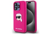Handys - Cover & Cases - Karl Lagerfeld KLHMP15LSKHPPPLF iPhone 15 Pro 6.1" fuchsia/fuschia hardcase Silicone Karl Head Print MagSafe - 3666339257002