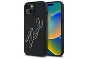 Handys - Cover & Cases - Karl Lagerfeld 3D Rubber Signature iPhone 15 Case - Black - 3666339257545