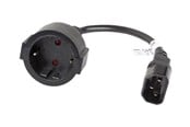 Stromkabel (Intern) - Lanberg - power cable - IEC 60320 C14 to power CEE 7/7 - 20 cm - CA-C14E-10CC-0018-BK