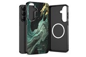 Handys - Cover & Cases - Tech-Protect Lamano MagSafe Case for Samsung Galaxy A57 5G - Black & Green - 5906302392209