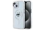 Handys - Cover & Cases - Karl Lagerfeld IML Metal Choupette Head MagSafe iPhone 15 Plus Case - White - 3666339284190