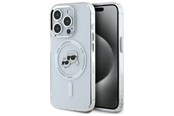 Handys - Cover & Cases - Karl Lagerfeld IML Metal Karl&Choupette Head MagSafe iPhone 15 Pro Case - White - 3666339284343