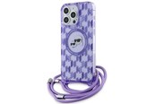Handys - Cover & Cases - Karl Lagerfeld IML Crossbody Monogram Karl & Choupette Head MagSafe case for iPhone 15 Pro - purple - 3666339286729