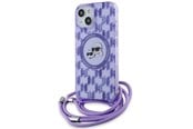 Handys - Cover & Cases - Karl Lagerfeld IML Crossbody Monogram Karl & Choupette Head MagSafe case for iPhone 15 / 14 / 13 - purple - 3666339286705