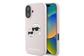 Handys - Cover & Cases - Karl Lagerfeld Silicone Nauble Heads Print MagSafe Case for iPhone 16 Plus - Pink - 3666339319571