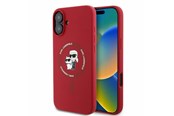 Handys - Cover & Cases - Karl Lagerfeld Silicone Karl&Choupette Heads Ring MagSafe iPhone 16 Case - Red - 3666339318680