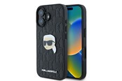 Handys - Cover & Cases - Karl Lagerfeld Monogram Karl Head Pin iPhone 16 Case - Black - 3666339329549
