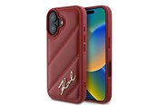 Handys - Cover & Cases - Karl Lagerfeld Diagonal Quilted Script iPhone 16 Case - Red - 3666339317768