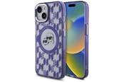 Handys - Cover & Cases - Karl Lagerfeld IML Monogram Karl & Choupette Head MagSafe iPhone 15 Case - Purple - 3666339285166