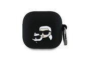 Handys - Anderes Zubehör - Karl Lagerfeld Silicone Karl&Chaupette Head 3D Case for AirPods 4 - Black - 3666339398095