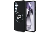Handys - Cover & Cases - Karl Lagerfeld Silicone Double Heads And Circle MagSafe Samsung Galaxy S25 case black - 3666339450151