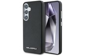 Handys - Cover & Cases - Karl Lagerfeld Saffiano Full Wrapped Elongated Metal Logo MagSafe Case for Samsung Galaxy S25 - Black - 3666339450236