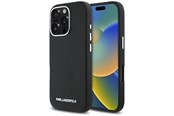 Handys - Cover & Cases - Karl Lagerfeld Saffiano Full Wrapped Elongated Metal Logo MagSafe iPhone 16 Pro Case - Black - 3666339359461