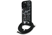 Handys - Cover & Cases - Karl Lagerfeld Crossbody Grained Pattern & Logo Case for iPhone 16 Pro - Black - 3666339468002