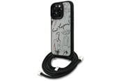 Handys - Cover & Cases - Karl Lagerfeld Crossbody Grained Pattern & Logo Case for iPhone 16 Pro Max - Gray - 3666339468194