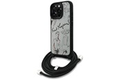 Handys - Cover & Cases - Karl Lagerfeld Crossbody Grained Pattern & Logo Case for iPhone 16 Pro - Gray - 3666339468187