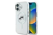 Handys - Cover & Cases - Karl Lagerfeld IML Metal Karl&Choupette Head MagSafe Case for iPhone 16 - White - 3666339318123