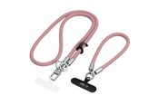Handys - Anderes Zubehör - Tech-Protect C10S Crossbody Phone Lanyard (114 cm) + Wrist Lanyard (31 cm) - Pink-Titanium - 5906302324354