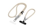 Handys - Anderes Zubehör - Tech-Protect C10S Crossbody Phone Lanyard (114 cm) + Wrist Lanyard (31 cm) - Beige-Titanium - 5906302324361