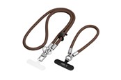 Handys - Anderes Zubehör - Tech-Protect C10S Crossbody Phone Lanyard (114 cm) + Wrist Lanyard (31 cm) - Brown-Titanium - 5906302324378