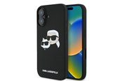 Handys - Cover & Cases - Karl Lagerfeld Silicone Nauble Heads Print MagSafe Case for iPhone 16 - Black - 3666339319526