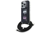 Handys - Cover & Cases - Karl Lagerfeld IML Crossbody Karl&Choupette Head Case for iPhone 16 Pro - Black - 3666339461881