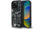 Handys - Cover & Cases - Karl Lagerfeld Grained Pattern & Logo MagSafe Case for iPhone 16 Pro Max - Black - 3666339463335
