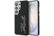 Handys - Cover & Cases - Karl Lagerfeld Grained Signature Metal Resin Logo Case for Samsung Galaxy S26 Ultra - Black - 3666339612399