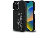 Handys - Cover & Cases - Karl Lagerfeld FW Grained Signature Logo Case for iPhone 16 Pro Max - Black - 3666339457570