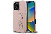 Handys - Cover & Cases - Karl Lagerfeld FW Grained Signature Logo iPhone 16 Pro Max Case - Pink - 3666339457754