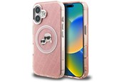 Handys - Cover & Cases - Karl Lagerfeld IML Glitter Karl & Choupette Heads Logo MagSafe iPhone 16 Case - Pink - 3666339468347