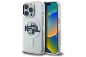 Handys - Cover & Cases - Karl Lagerfeld IML Glitter Karl & Choupette Sketch Logo MagSafe Case for iPhone 16 Pro - Clear - 3666339460983
