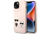 Handys - Cover & Cases - Karl Lagerfeld KLHMP14MSSKCI iPhone 14 Plus 6.7 "hardcase light pink / light pink Silicone Karl & Choupette Magsafe - 3666339078126