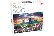 Puzzle - Tactic 500 pcs puzzle: Old Mills and Tulips - 56652