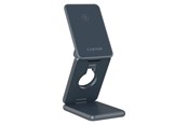 Handys - Adapter und Ladegeräte - Canyon 3-in-1 Faltbares kabelloses Ladegerät 15W, Dunkelgrau - CNS-WCS309M