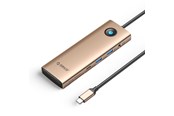 USB-Hubs - ORICO PW11 9in1 USB-C Docking Station 2x USB-A 3.0 1x USB-C 3.0 1x USB-C PD 100 1x HDMI 4K 60Hz 1x microSD/SD 1x RJ45 2.5G Ethernet 1x Audio 3.5mm - Rose Gold USB-Hubs - USB 3.0 - 9 - PW11-9P25R-RG-EP
