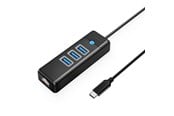 USB-Hubs - ORICO PW3UR25-C3 USB Hub 4-Port 3x USB-A 3.0 1x RJ45 2.5G Ethernet 0.5m - Black USB-Hubs - USB 3.0 - 4 - Schwarz - PW3UR25-C3-05-BK-EP