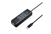 USB-Hubs - ORICO PW3UR25-C3 USB Hub 4-Port 3x USB-A 3.0 1x RJ45 2.5G Ethernet 1.8m - Black USB-Hubs - USB 3.0 - 4 - Schwarz - PW3UR25-C3-18-BK-EP