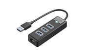 USB-Hubs - ORICO PW3UR25-U3 USB Hub 4-Port 3x USB-A 3.0 1x RJ45 2.5G Ethernet 1.8m - Black USB-Hubs - USB 3.0 - 4 - Schwarz - PW3UR25-U3-18-BK-EP