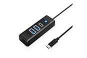 USB-Hubs - ORICO PWC2U-C3 3-port USB hub 2x USB-A 3.0 1x USB-C 3.0 1 m - black USB-Hubs - USB 3.0 - Schwarz - PWC2U-C3-10-BK-EP