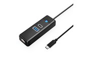 USB-Hubs - ORICO PW3UR25-C3 3-port USB Hub 1x USB-A 3.0 1x USB-C 3.0 1x RJ45 2.5G Ethernet 1 m - Black USB-Hubs - USB 3.0 - Schwarz - PWCUR25-C3-10-BK-EP