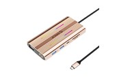 USB-Hubs - ORICO XDR 12in1 RGB USB-C Docking Station USB-A USB-C PD 100W 2x HDMI 4K 60Hz VGA RJ45 Gigabit SD and microSD Card Reader - Rose Gold USB-Hubs - USB 3.1 - 12 - XDR-X1-RG-BP