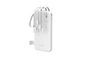 Powerbank (Akku) - Wozinsky W11-W 10000mAh 10W Powerbank with Built-in Cables and Flashlight - White - 10000 mAh - 5907769388088