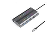 USB-Hubs - ORICO XCR 12in1 RGB USB-C Docking Station 3x USB-A USB-C PD 100W HDMI 4K VGA RJ45 Gigabit SD and microSD Card Reader - Gray USB-Hubs - USB 3.1 - 12 - Grau - XDR-X2-GY-BP