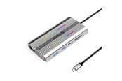 USB-Hubs - ORICO XCR 12in1 RGB USB-C Docking Station 3x USB-A USB-C PD 100W HDMI 4K VGA RJ45 Gigabit SD and microSD Card Reader - Silver USB-Hubs - USB 3.1 - 12 - Grau - XDR-X2-SV-BP